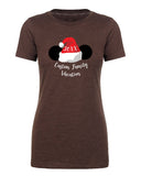Santa Hat w/ Mouse Ears Custom Family Vacation & Year Womens T Shirts