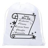 Santa's Nice List - Custom Name Mini Polyester Drawstring Bag - Mato & Hash