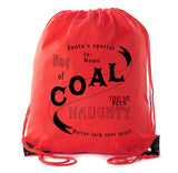 Santa's Special Bag of Coal To: Custom Polyester Drawstring Bag