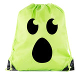 Scared Ghostface Polyester Halloween Drawstring Bag