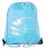 Seaside Paradise Polyester Drawstring Bag - Mato & Hash