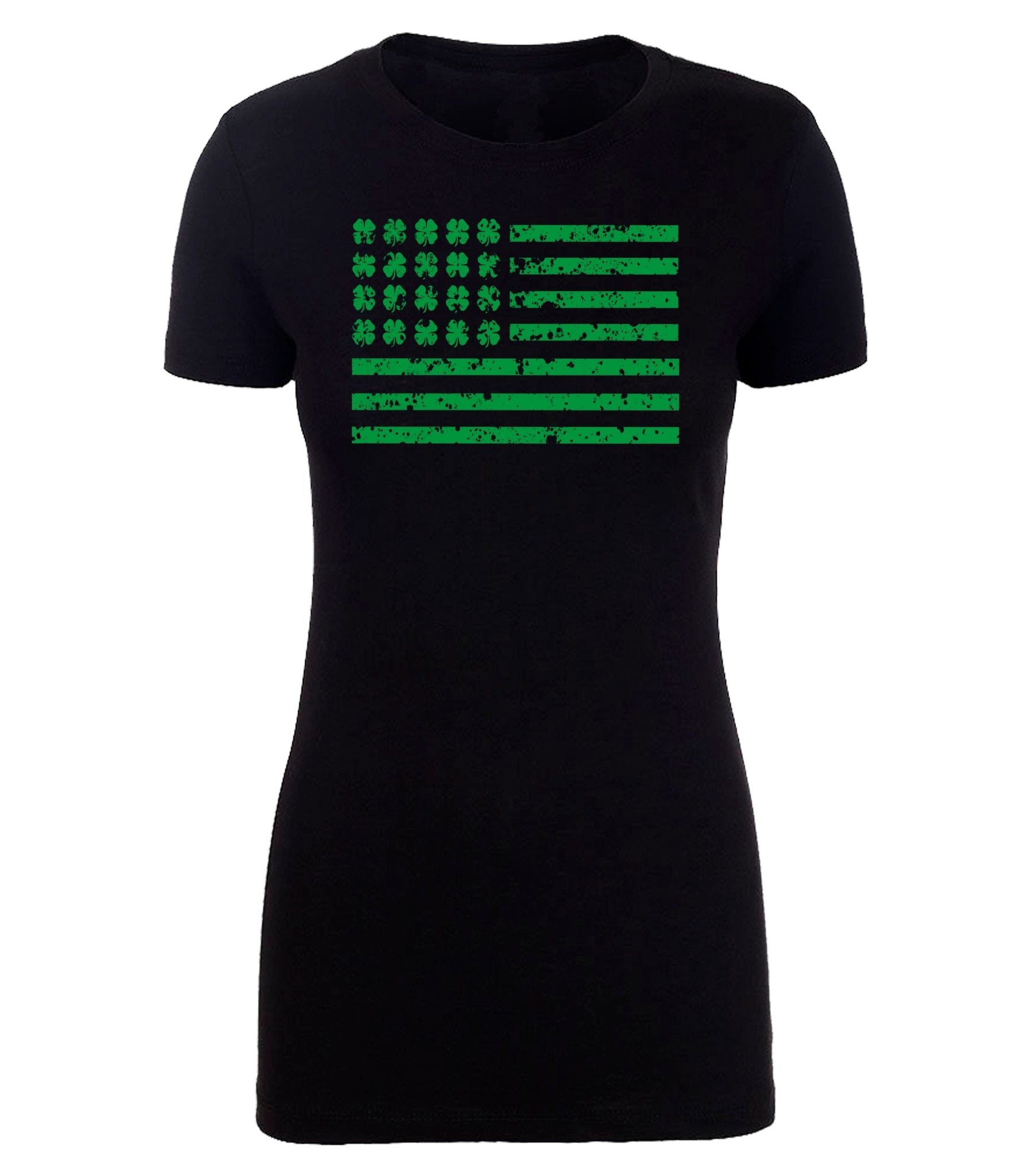 Shamrocks American Flag Womens St. Patrick's Day T Shirts - Mato & Hash