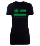Shamrocks American Flag Womens St. Patrick's Day T Shirts