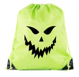 Sinister Jack o Lantern Polyester Halloween Drawstring Bag