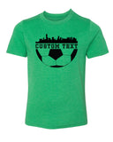 Skyline & Classic Soccer Ball Custom Text Kids T Shirts - Mato & Hash