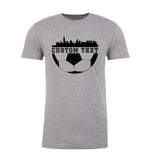 Skyline & Classic Soccer Ball Custom Text Unisex T Shirts