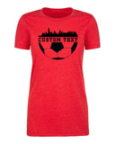 Skyline & Classic Soccer Ball Custom Text Womens T Shirts - Mato & Hash