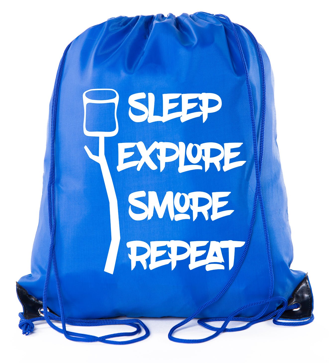 Sleep, Explore, S'more, Repeat Polyester Drawstring Bag - Mato & Hash