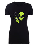 Smoking Alien Womens T Shirts - Mato & Hash