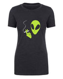 Smoking Alien Womens T Shirts