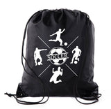 Soccer Players in Action Polyester Drawstring Bag