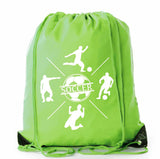 Soccer Players in Action Polyester Drawstring Bag - Mato & Hash