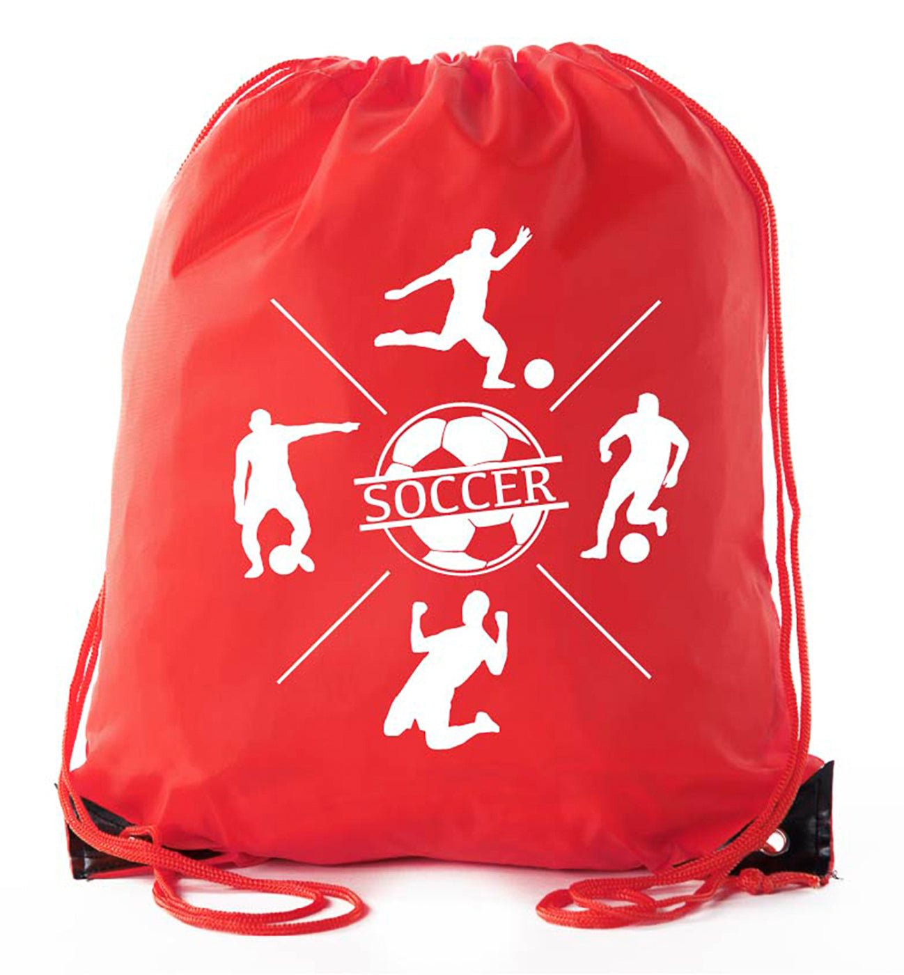 Soccer Players in Action Polyester Drawstring Bag - Mato & Hash