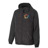 Sport-Tek® Heather Colorblock Raglan Hooded Wind Jacket Embroidery