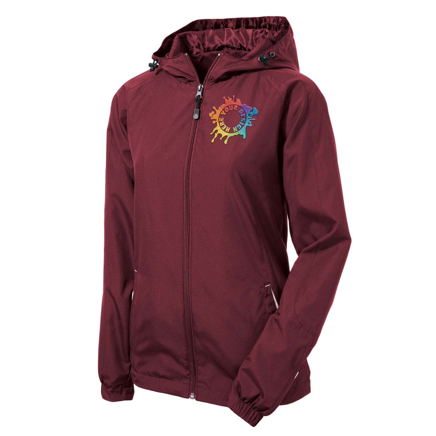 Sport-Tek® Ladies Colorblock Hooded Raglan Jacket Embroidery - Mato & Hash