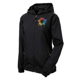 Sport-Tek® Ladies Colorblock Hooded Raglan Jacket Embroidery