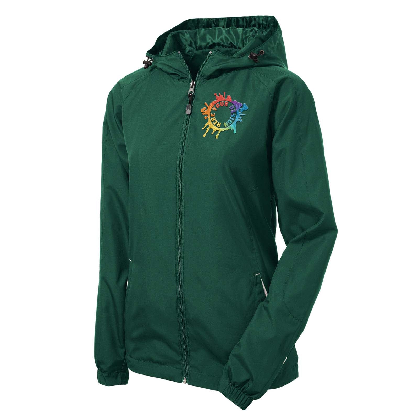 Sport-Tek® Ladies Colorblock Hooded Raglan Jacket Embroidery - Mato & Hash
