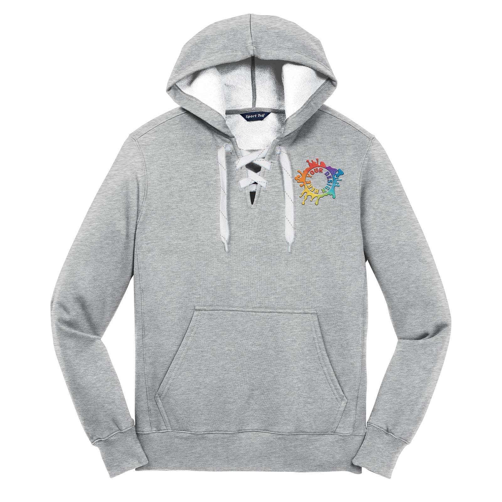 Sport Tek Men's Lace Up Pullover Hooded Sweatshirt Embroidery - Mato & Hash