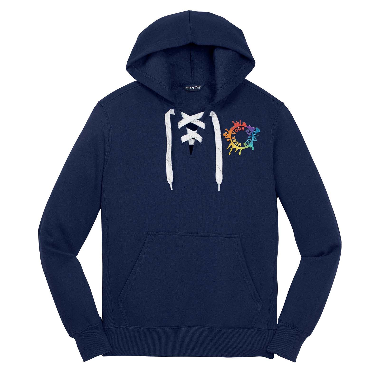 Sport Tek Men's Lace Up Pullover Hooded Sweatshirt Embroidery - Mato & Hash