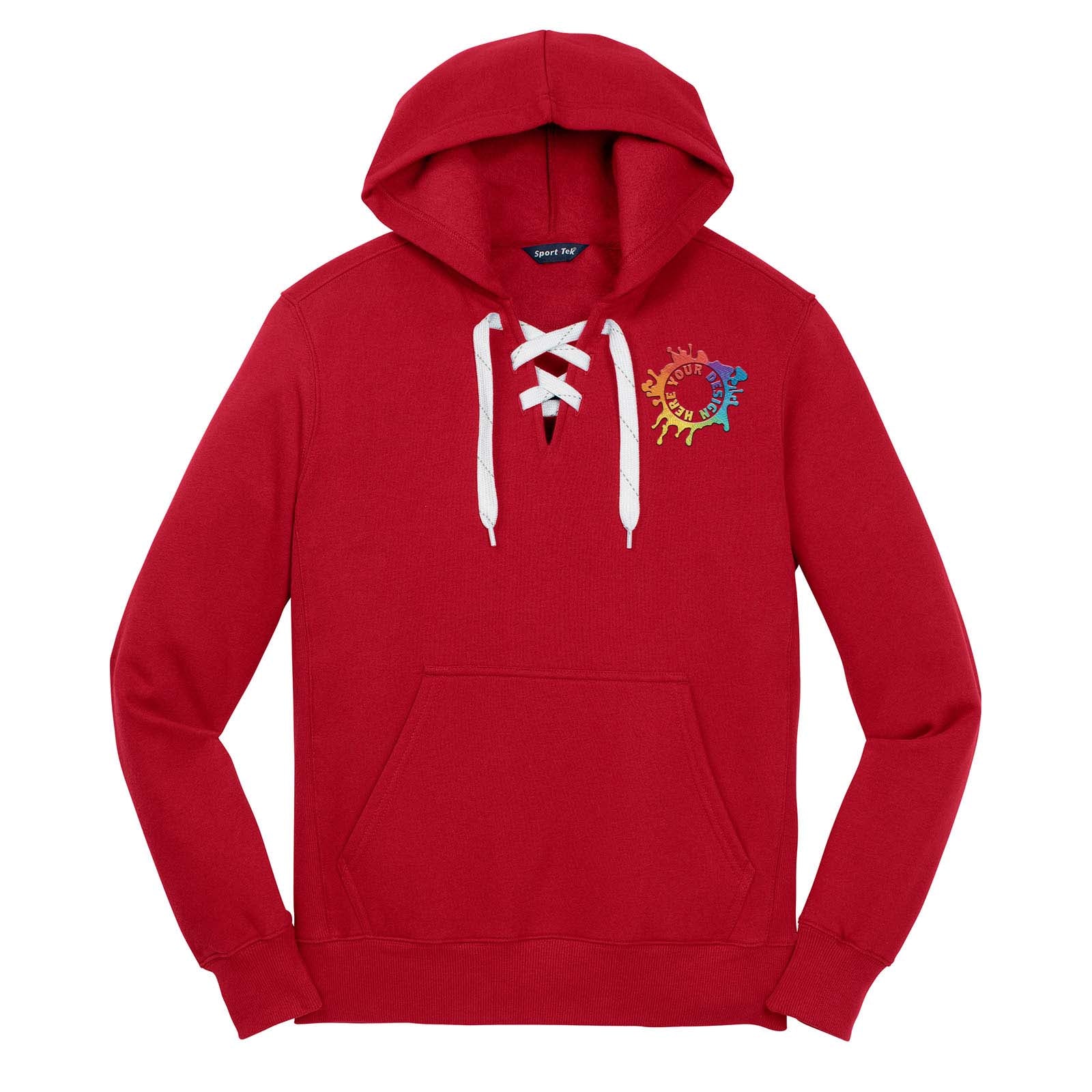 Sport Tek Men's Lace Up Pullover Hooded Sweatshirt Embroidery - Mato & Hash