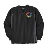 Sport-Tek® Tipped V-Neck Raglan Wind Shirt Embroidery