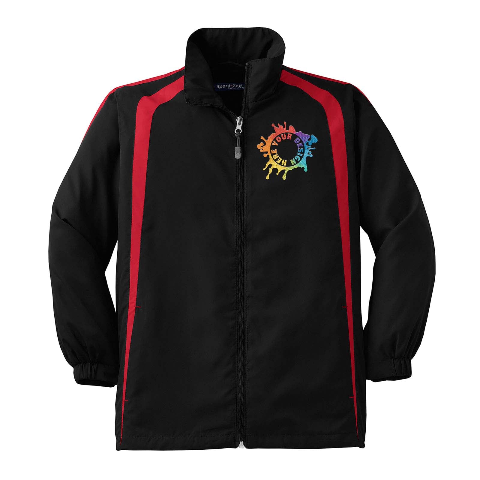 Sport-Tek® Youth Colorblock Raglan Jacket Embroidery - Mato & Hash