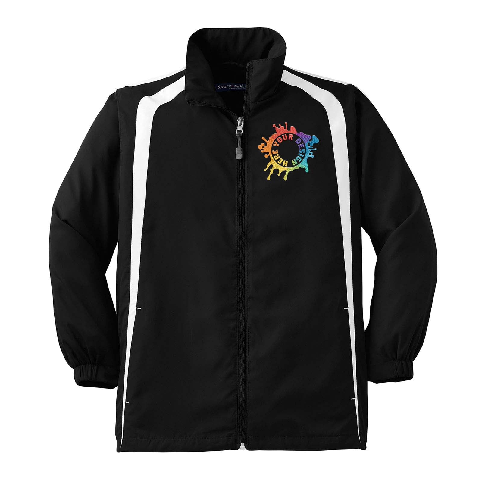 Sport-Tek® Youth Colorblock Raglan Jacket Embroidery - Mato & Hash