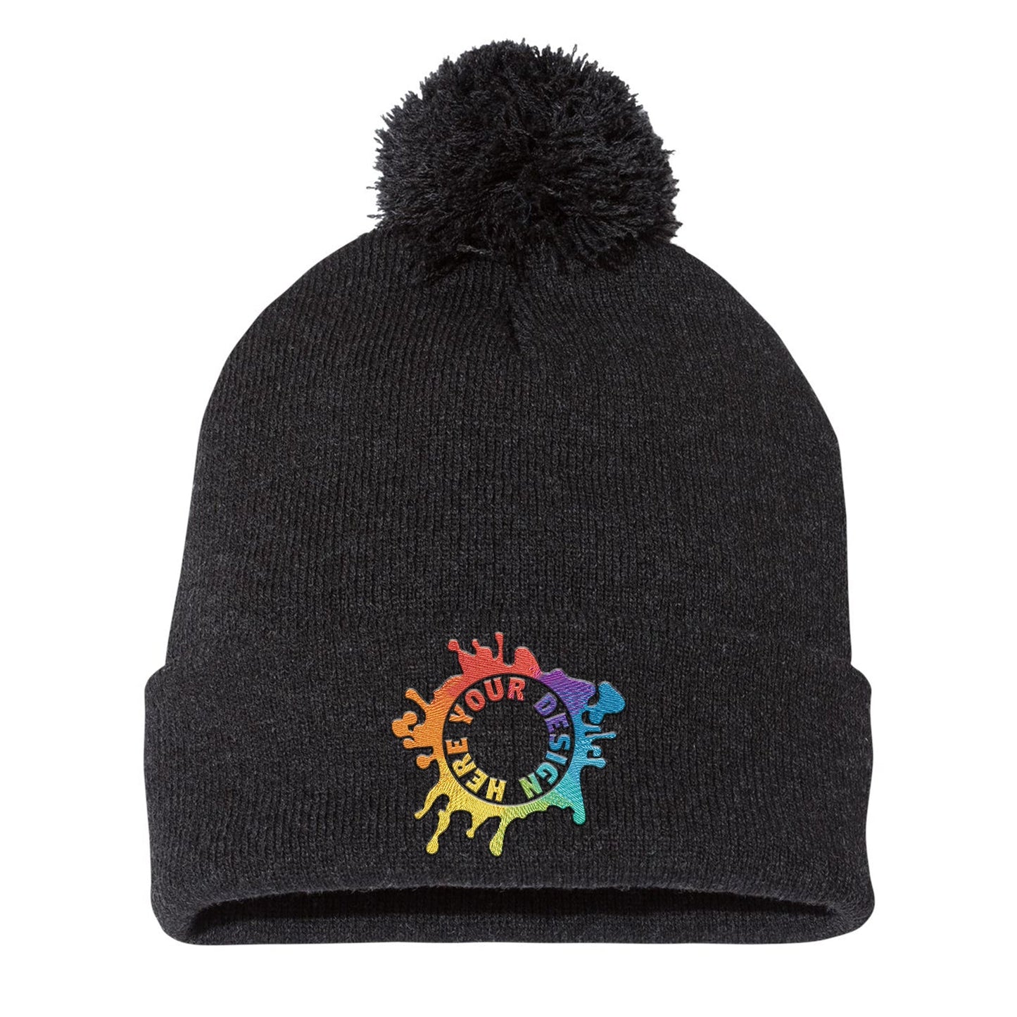 Sportsman Pom-Pom 12" Knit Beanie Embroidery - Mato & Hash
