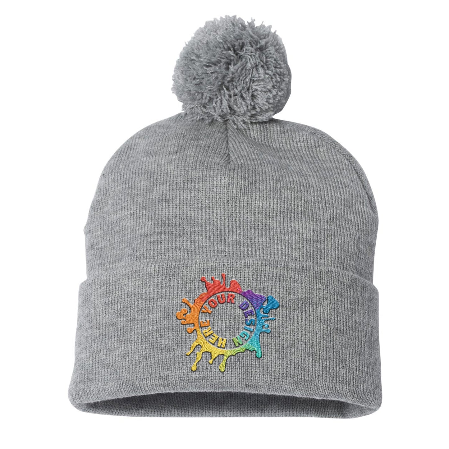 Sportsman Pom-Pom 12" Knit Beanie Embroidery - Mato & Hash