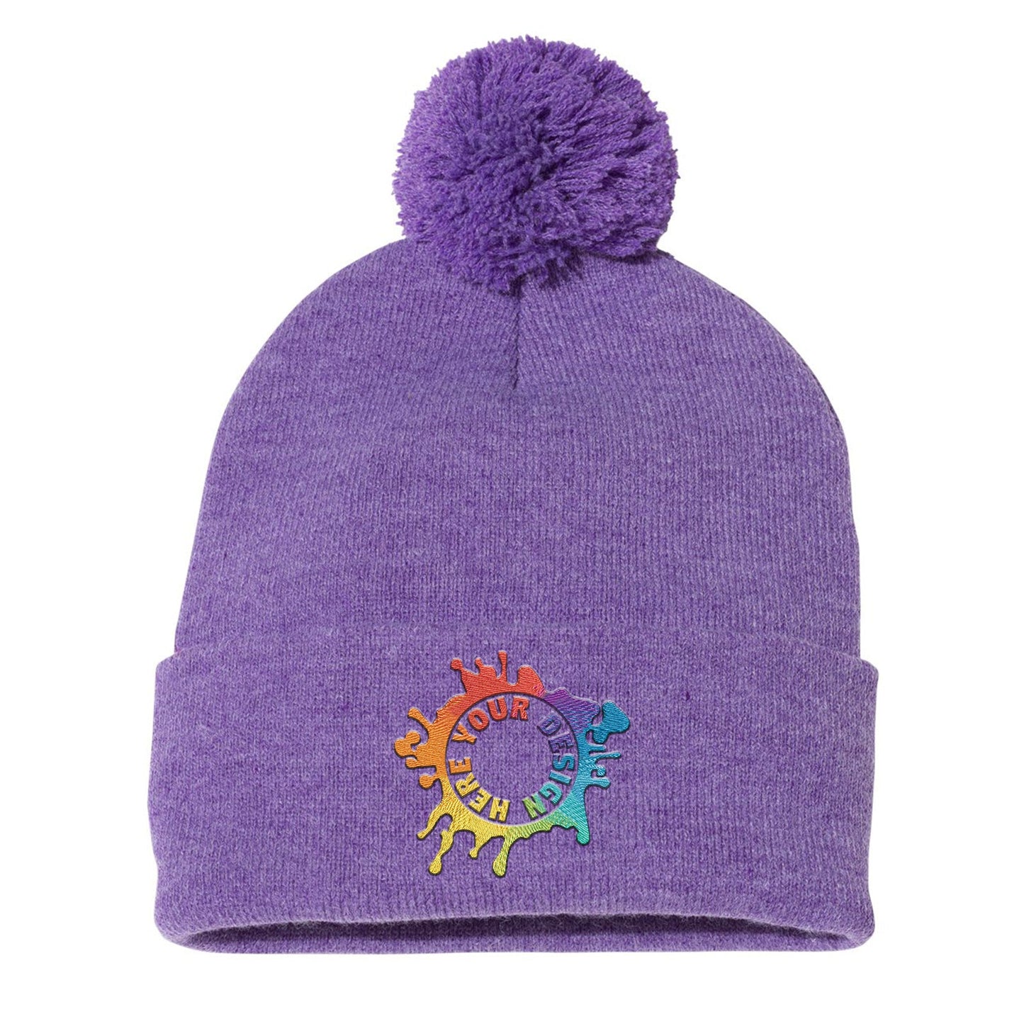 Sportsman Pom-Pom 12" Knit Beanie Embroidery - Mato & Hash