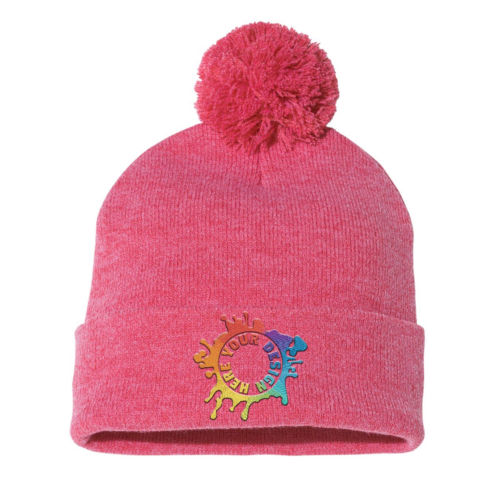 Sportsman Pom-Pom 12" Knit Beanie Embroidery - Mato & Hash
