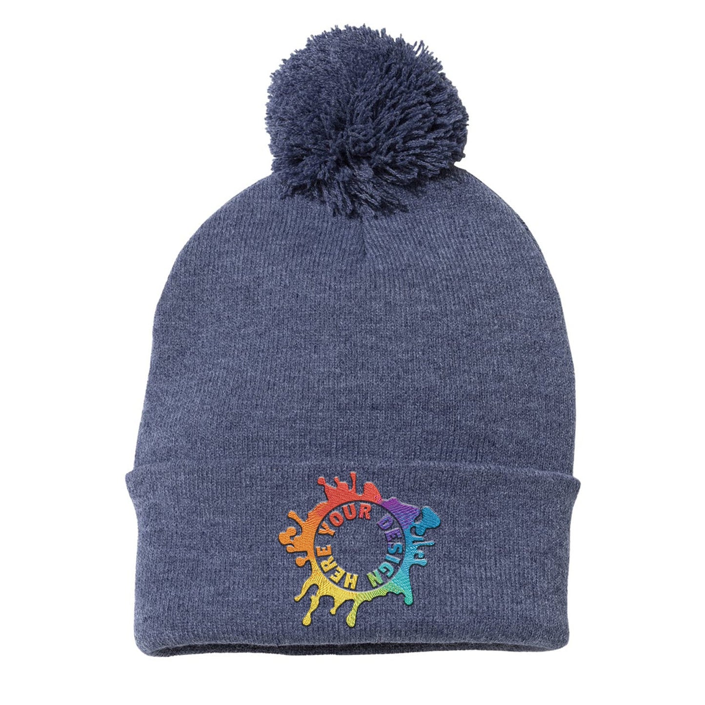 Sportsman Pom-Pom 12" Knit Beanie Embroidery - Mato & Hash