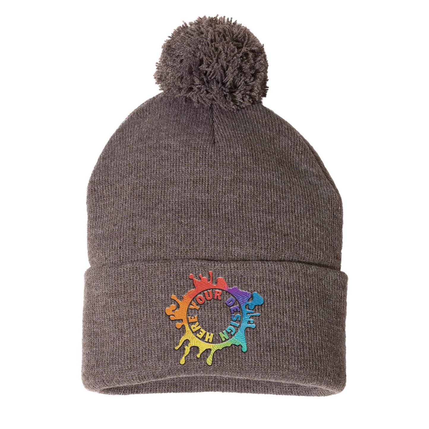 Sportsman Pom-Pom 12" Knit Beanie Embroidery - Mato & Hash