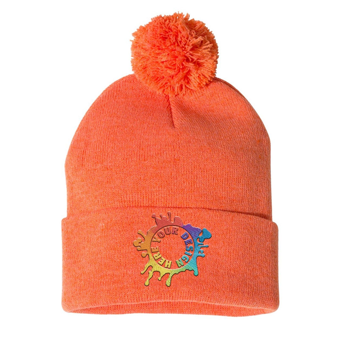 Sportsman Pom-Pom 12" Knit Beanie Embroidery - Mato & Hash