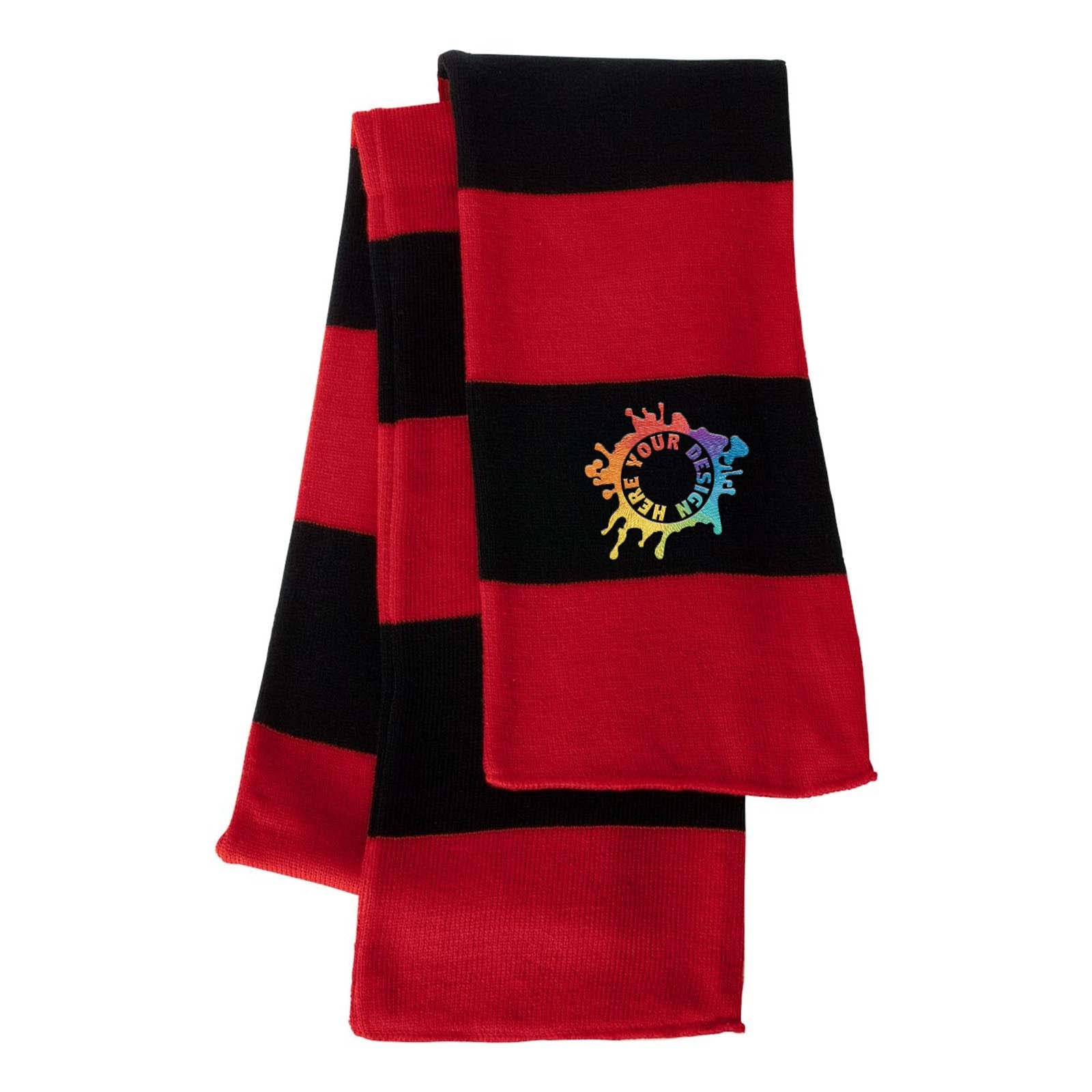Sportsman - Rugby-Striped Knit Scarf Embroidery - Mato & Hash