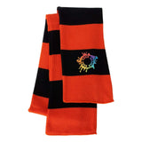 Sportsman - Rugby-Striped Knit Scarf Embroidery - Mato & Hash