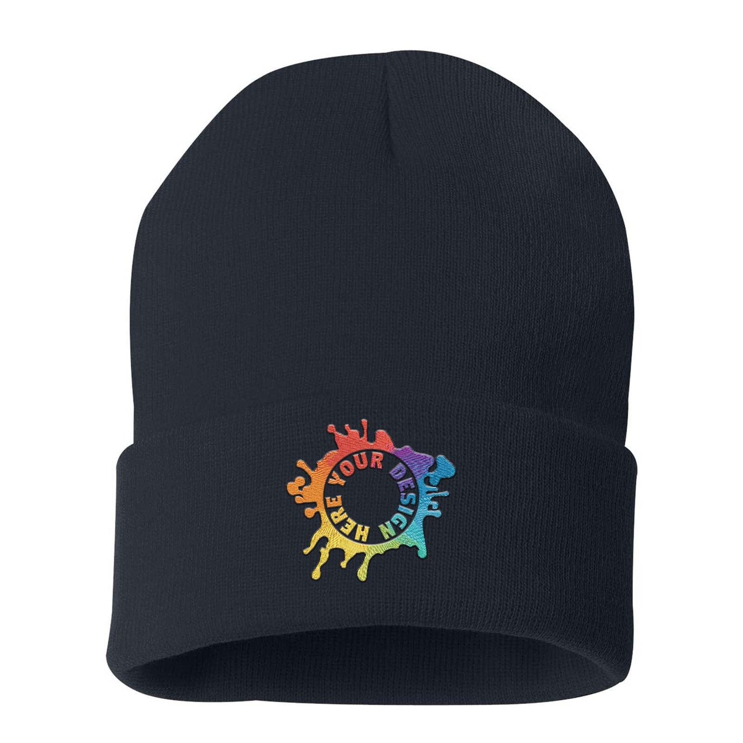 Sportsman Solid 12" Cuffed Beanie Embroidery - Mato & Hash