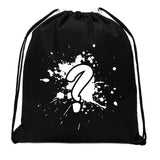 Spray Paint Question Mark Mini Polyester Drawstring Bag