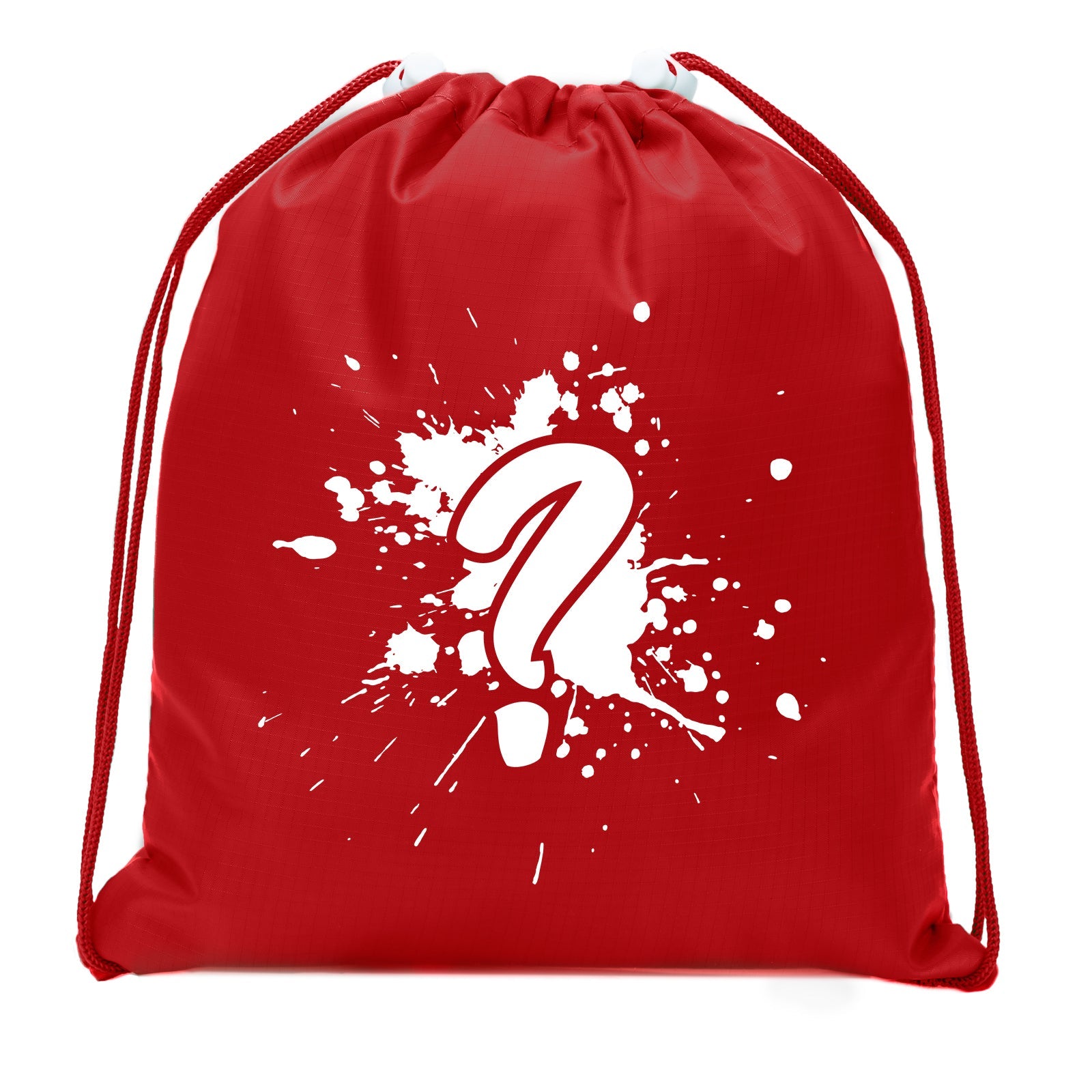 Spray Paint Question Mark Polyester Drawstring Bag