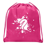 Spray Paint Question Mark Mini Polyester Drawstring Bag - Mato & Hash