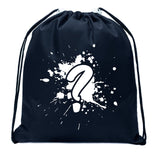 Spray Paint Question Mark Mini Polyester Drawstring Bag - Mato & Hash