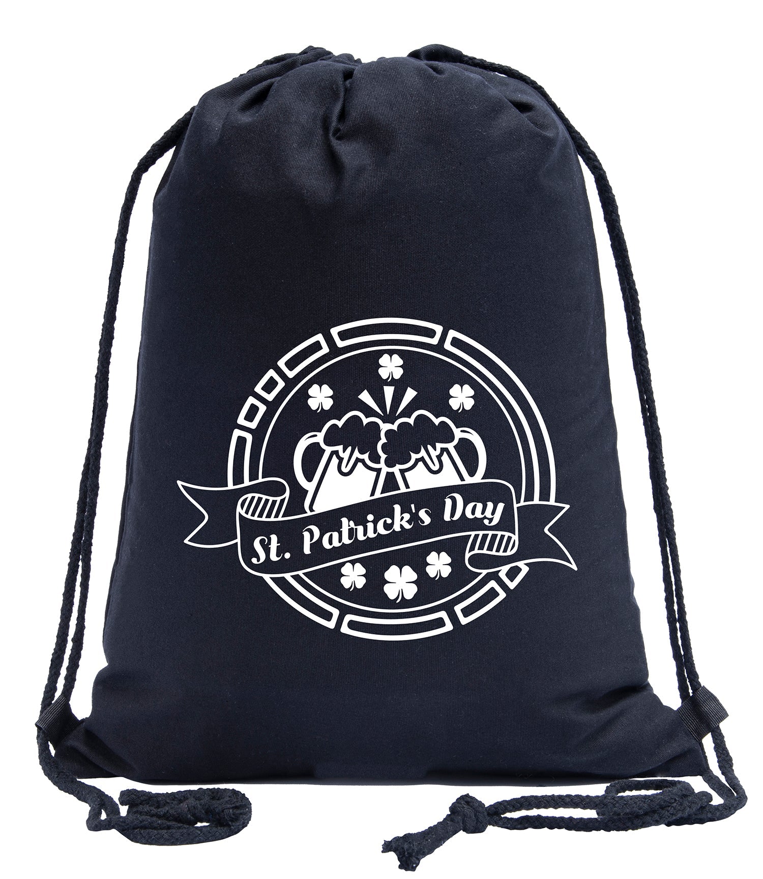 St. Paddy's Drinking Emblem Cotton Drawstring Bag - Mato & Hash