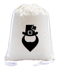 St. Patrick's Day Leprechaun Cotton Drawstring Bags - Mato & Hash