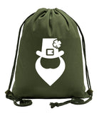 St. Patrick's Day Leprechaun Cotton Drawstring Bags - Mato & Hash