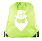St. Patrick's Day Leprechaun Polyester Drawstring Bag - Mato & Hash