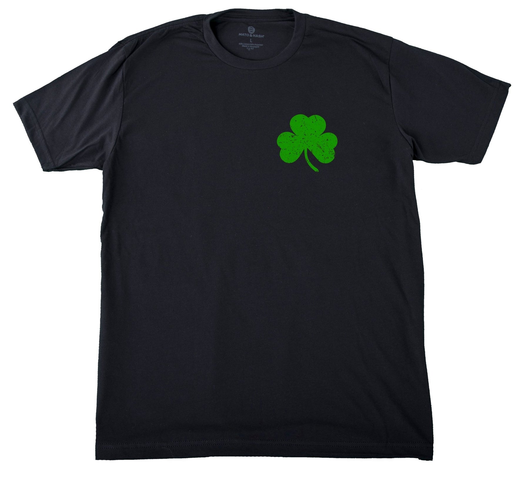 St. Patrick's Day Shamrock Left Chest Print Unisex T Shirts - Mato & Hash