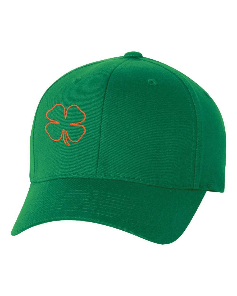 St. Patrick's Day Shamrock Outline FlexFit Hats - Mato & Hash