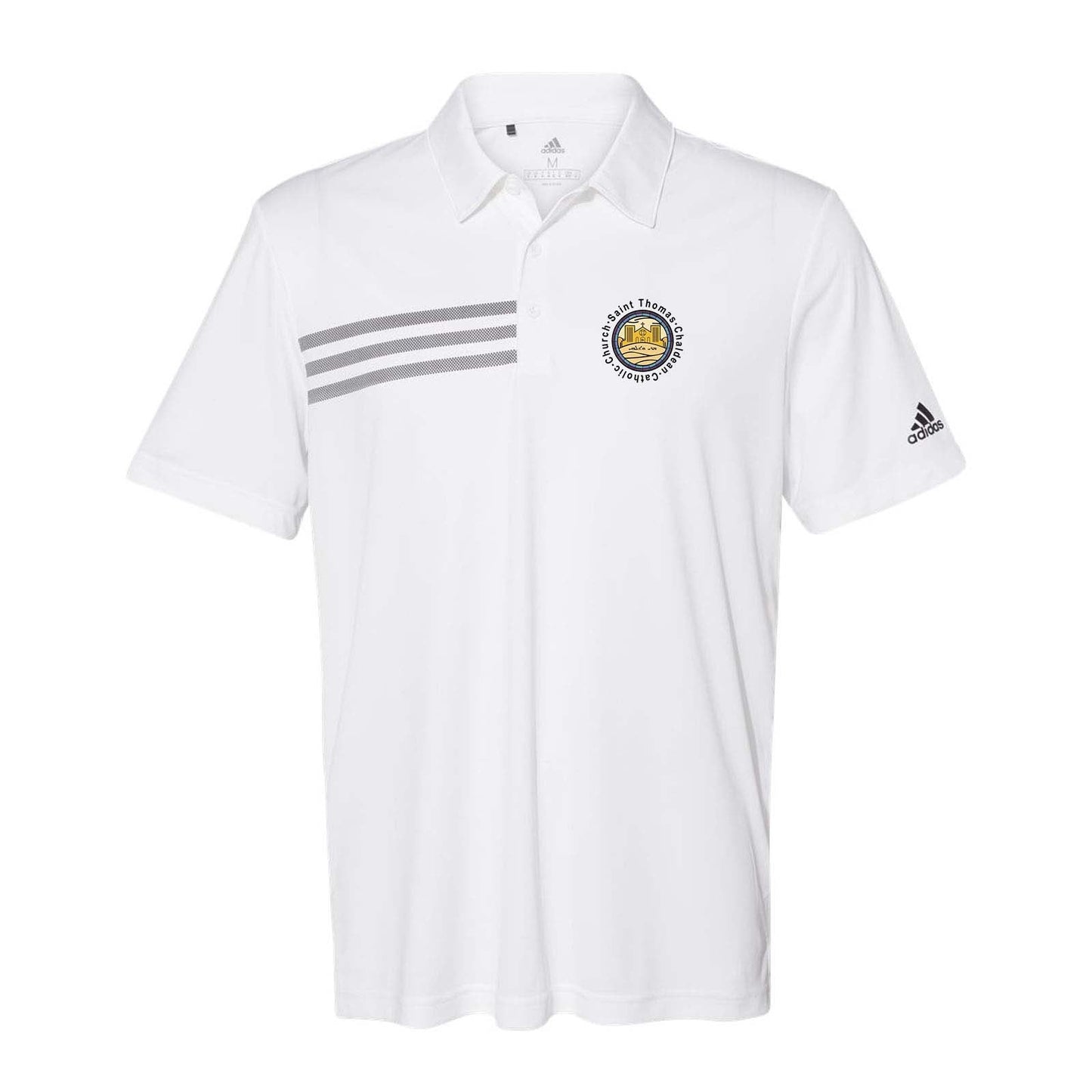 St. Thomas Catholic Church Adidas - 3-Stripes Chest Polo Printed - Mato & Hash