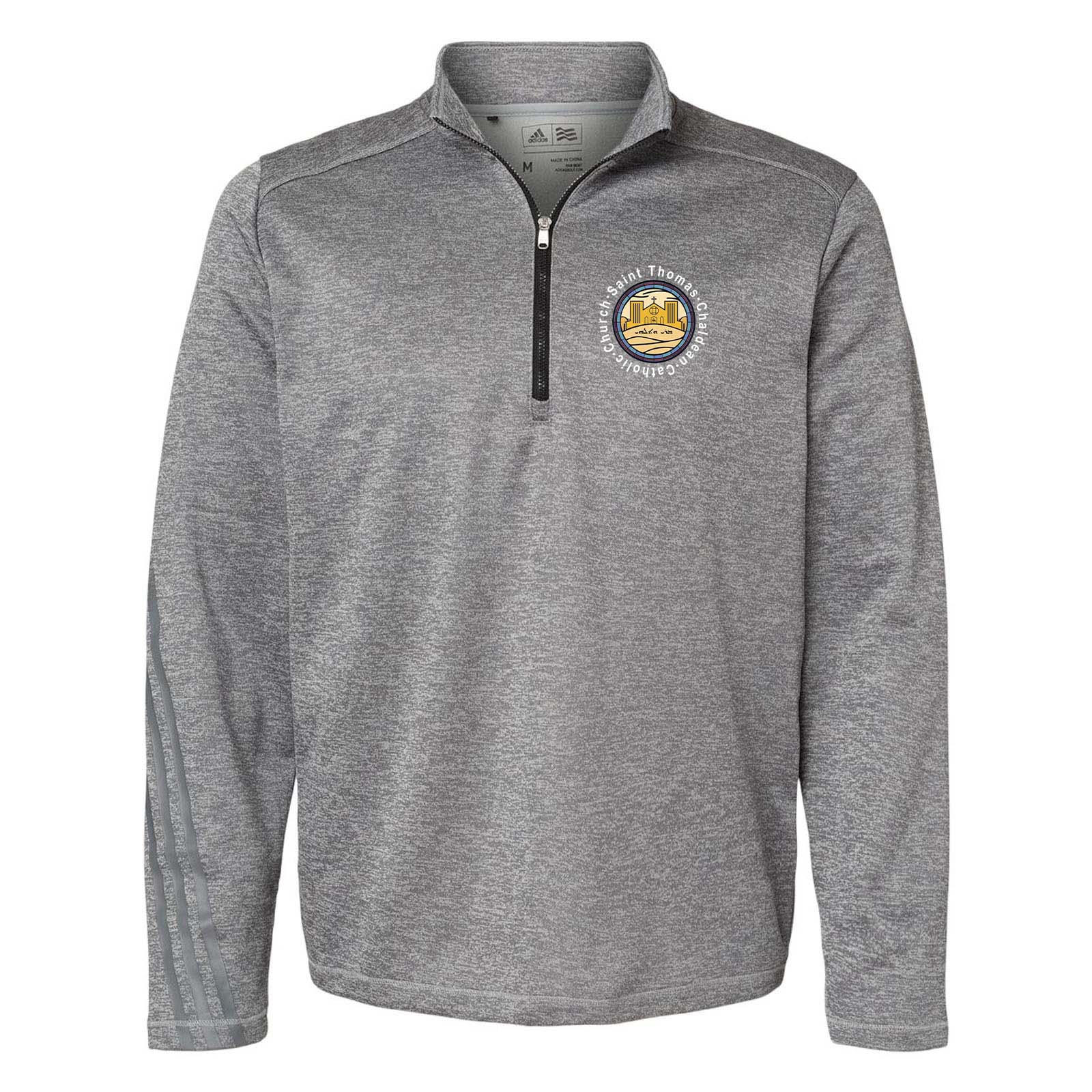 St. Thomas Catholic Church Adidas - Brushed Terry Heathered Quarter-Zip Pullover Printed - Mato & Hash