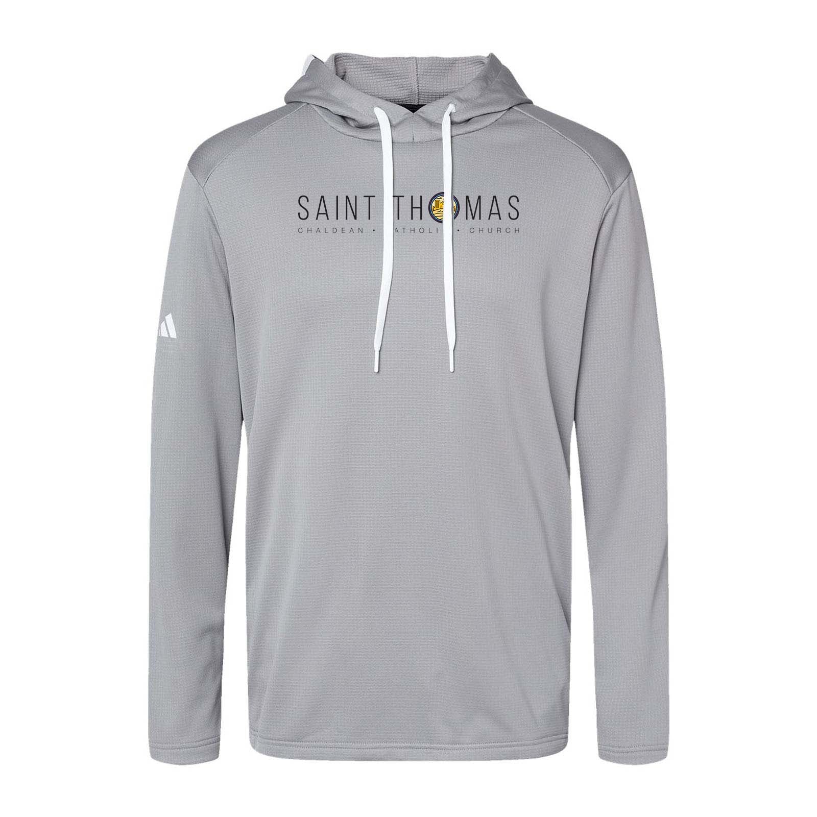 St. Thomas Catholic Church Adidas - Textured Mixed Media Hooded Sweatshirt Printed - Mato & Hash